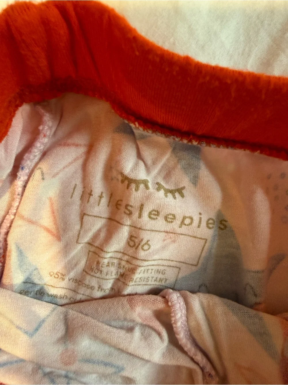 Kids Pink Star Print Pajama Set with Red Accents